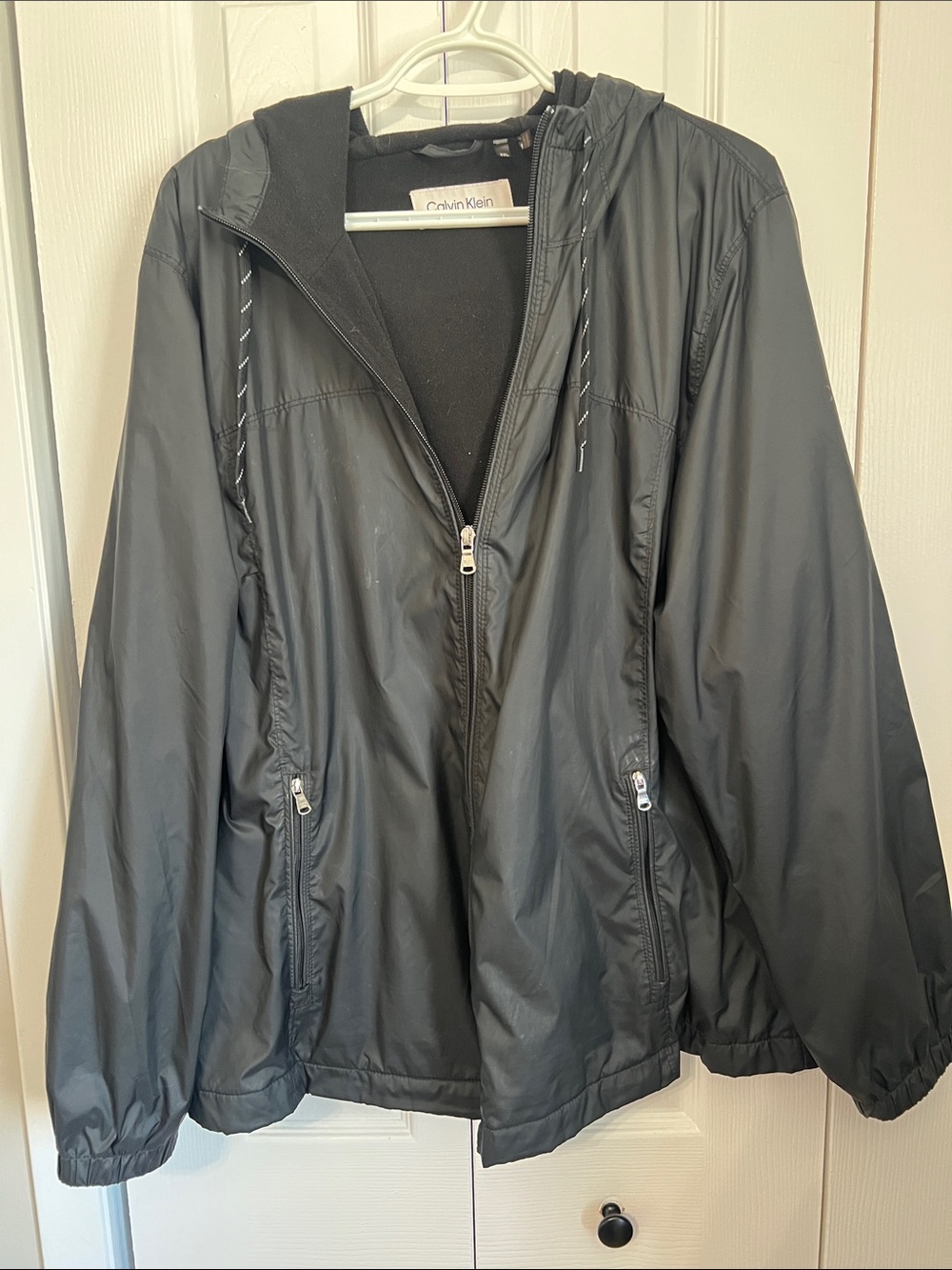 Calvin Klein Women's Black Hooded Lightweight Jacket XXL